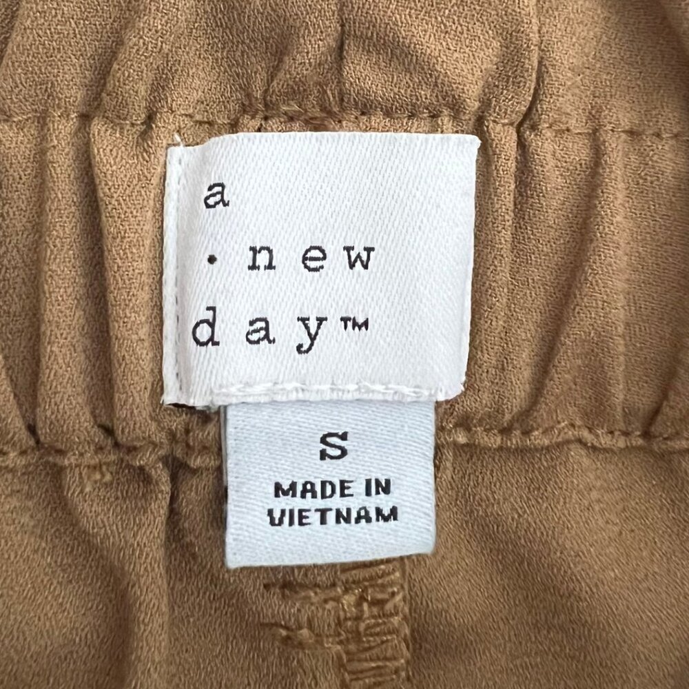 A New Day Tan Paper Bag Waist Wide Leg Trousers - Picture 6 of 7